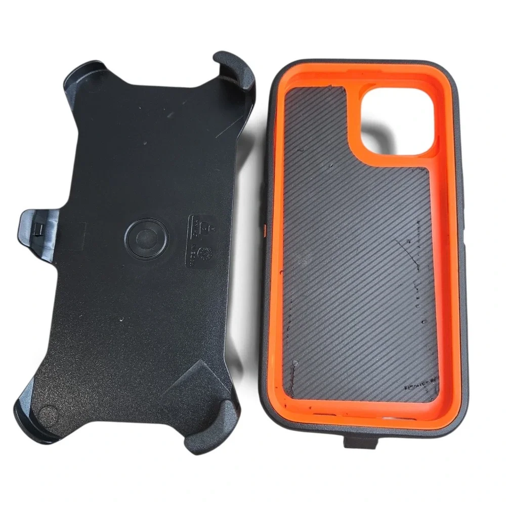 RubCase Orange/Black iPhone 14 Case And Clip
